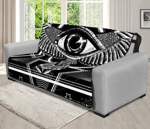 Black And White All Seeing Eye Print Futon Protector