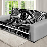 Black And White All Seeing Eye Print Futon Protector