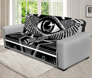 Black And White All Seeing Eye Print Futon Protector