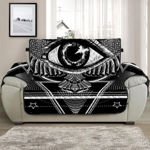 Black And White All Seeing Eye Print Half Sofa Protector