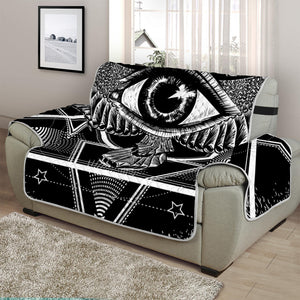 Black And White All Seeing Eye Print Half Sofa Protector