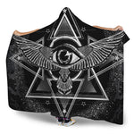 Black And White All Seeing Eye Print Hooded Blanket