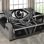 Black And White All Seeing Eye Print Loveseat Protector