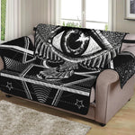 Black And White All Seeing Eye Print Loveseat Protector