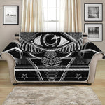 Black And White All Seeing Eye Print Loveseat Protector