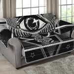 Black And White All Seeing Eye Print Loveseat Protector