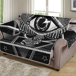 Black And White All Seeing Eye Print Loveseat Protector