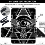 Black And White All Seeing Eye Print Loveseat Protector