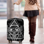 Black And White All Seeing Eye Print Luggage Cover