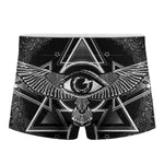 Black And White All Seeing Eye Print Men's Boxer Briefs