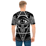 Black And White All Seeing Eye Print Men's T-Shirt