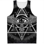 Black And White All Seeing Eye Print Men's Tank Top