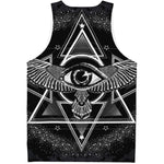 Black And White All Seeing Eye Print Men's Tank Top