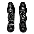 Black And White All Seeing Eye Print Muay Thai Shin Guards