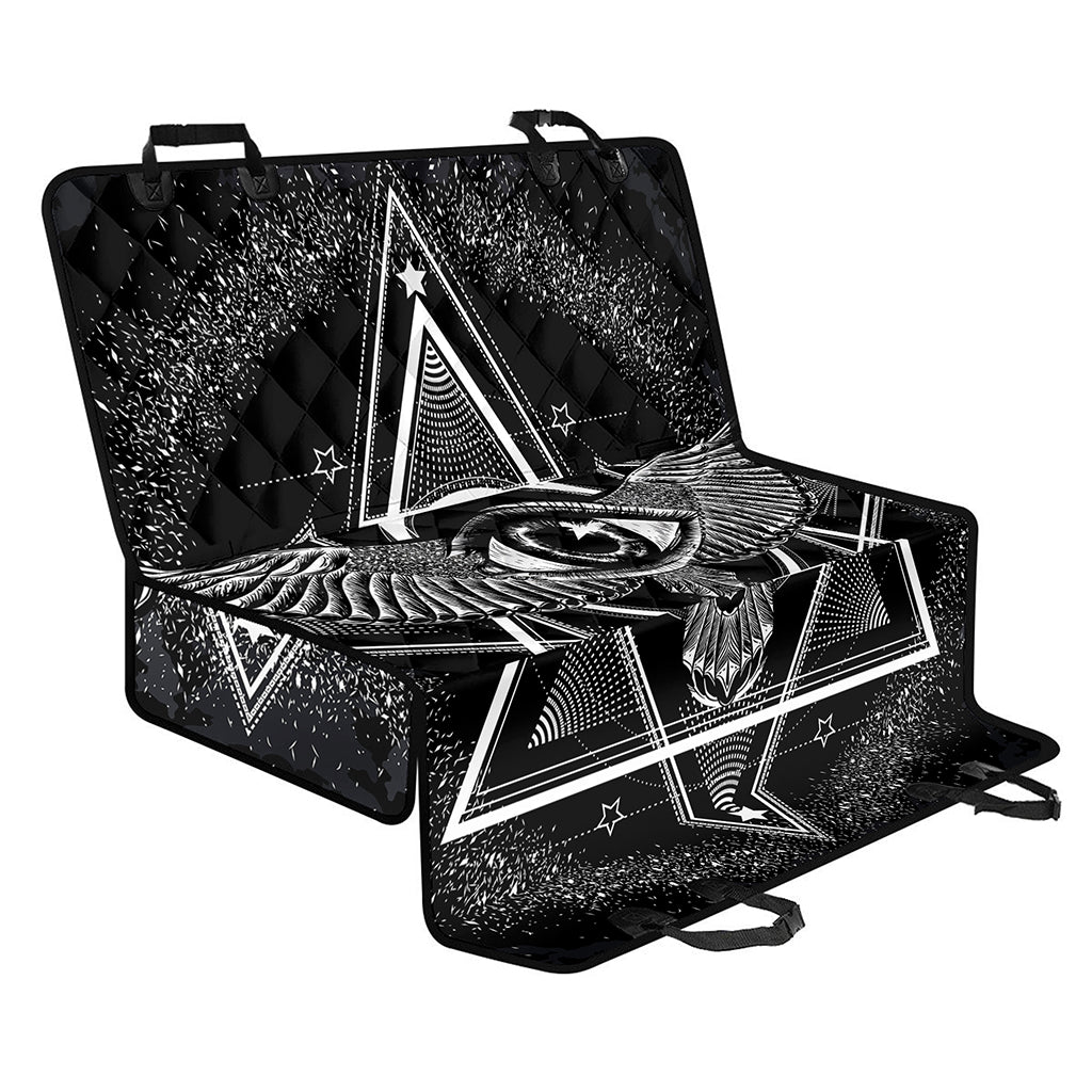 Black And White All Seeing Eye Print Pet Car Back Seat Cover