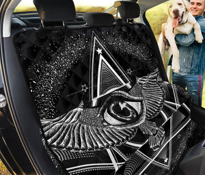 Black And White All Seeing Eye Print Pet Car Back Seat Cover