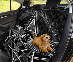 Black And White All Seeing Eye Print Pet Car Back Seat Cover