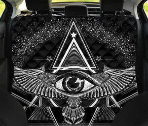 Black And White All Seeing Eye Print Pet Car Back Seat Cover