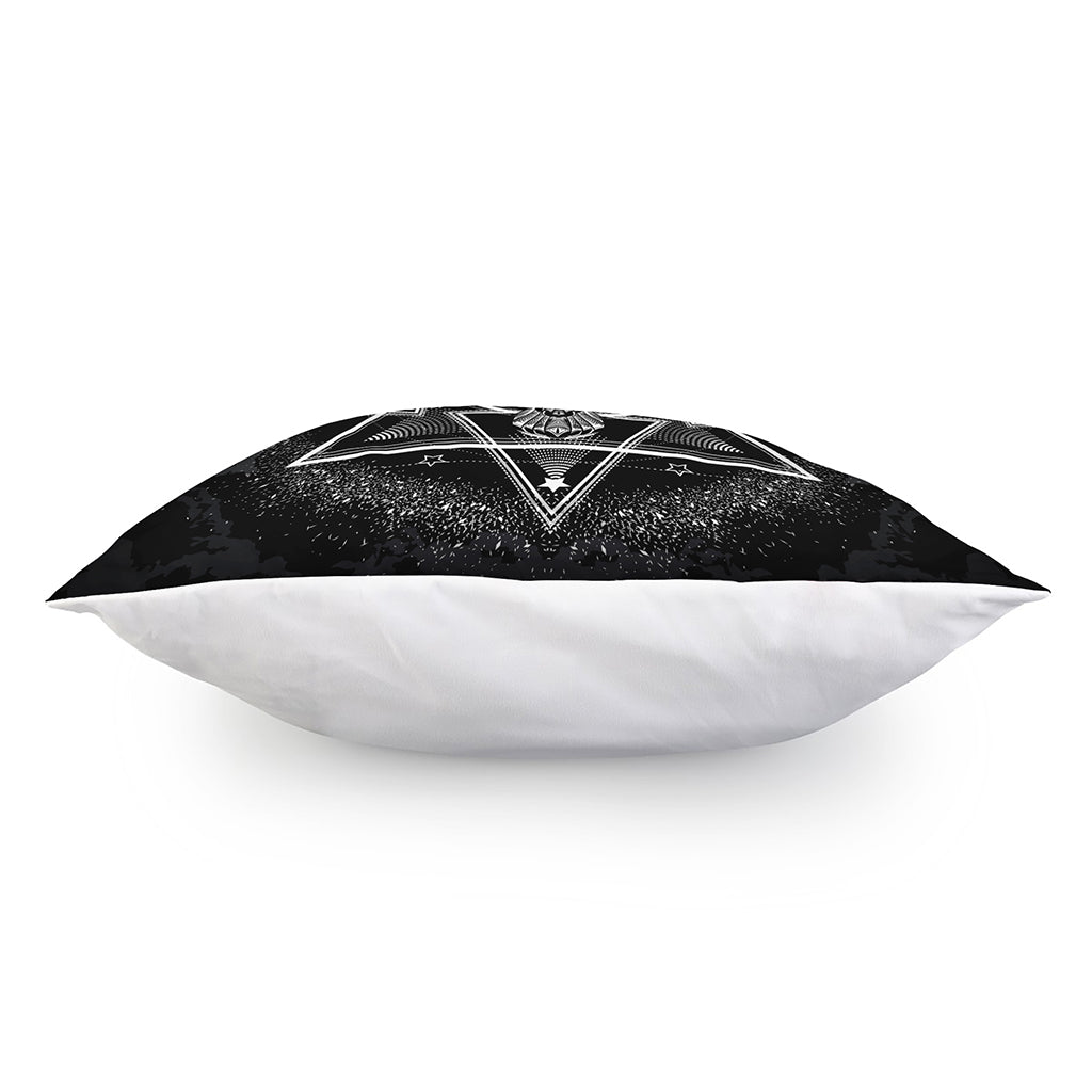 Black And White All Seeing Eye Print Pillow Cover