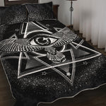 Black And White All Seeing Eye Print Quilt Bed Set