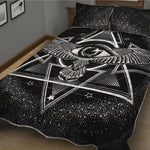 Black And White All Seeing Eye Print Quilt Bed Set