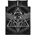 Black And White All Seeing Eye Print Quilt Bed Set