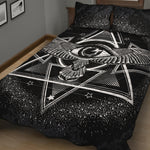 Black And White All Seeing Eye Print Quilt Bed Set