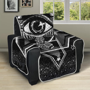 Black And White All Seeing Eye Print Recliner Protector