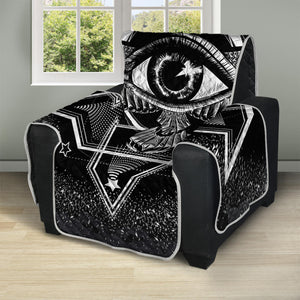 Black And White All Seeing Eye Print Recliner Protector