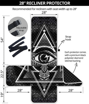 Black And White All Seeing Eye Print Recliner Protector