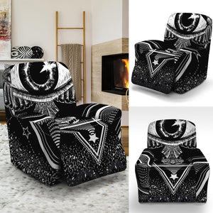 Black And White All Seeing Eye Print Recliner Slipcover