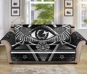 Black And White All Seeing Eye Print Sofa Protector