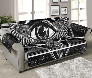 Black And White All Seeing Eye Print Sofa Protector