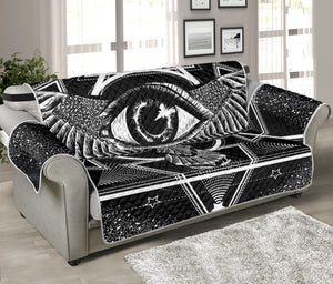 Black And White All Seeing Eye Print Sofa Protector