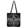 Black And White All Seeing Eye Print Tote Bag