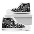 Black And White All Seeing Eye Print White High Top Sneakers