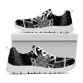 Black And White All Seeing Eye Print White Running Shoes