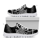 Black And White All Seeing Eye Print White Sneakers