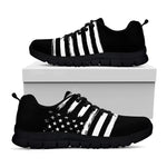 Black And White American Flag Print Black Sneakers