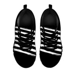 Black And White American Flag Print Black Sneakers