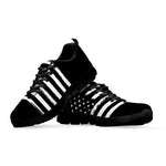 Black And White American Flag Print Black Sneakers