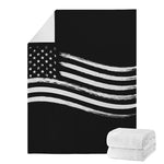Black And White American Flag Print Blanket