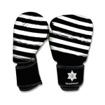 Black And White American Flag Print Boxing Gloves