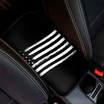 Black And White American Flag Print Car Center Console Cover