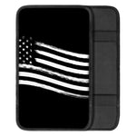 Black And White American Flag Print Car Center Console Cover