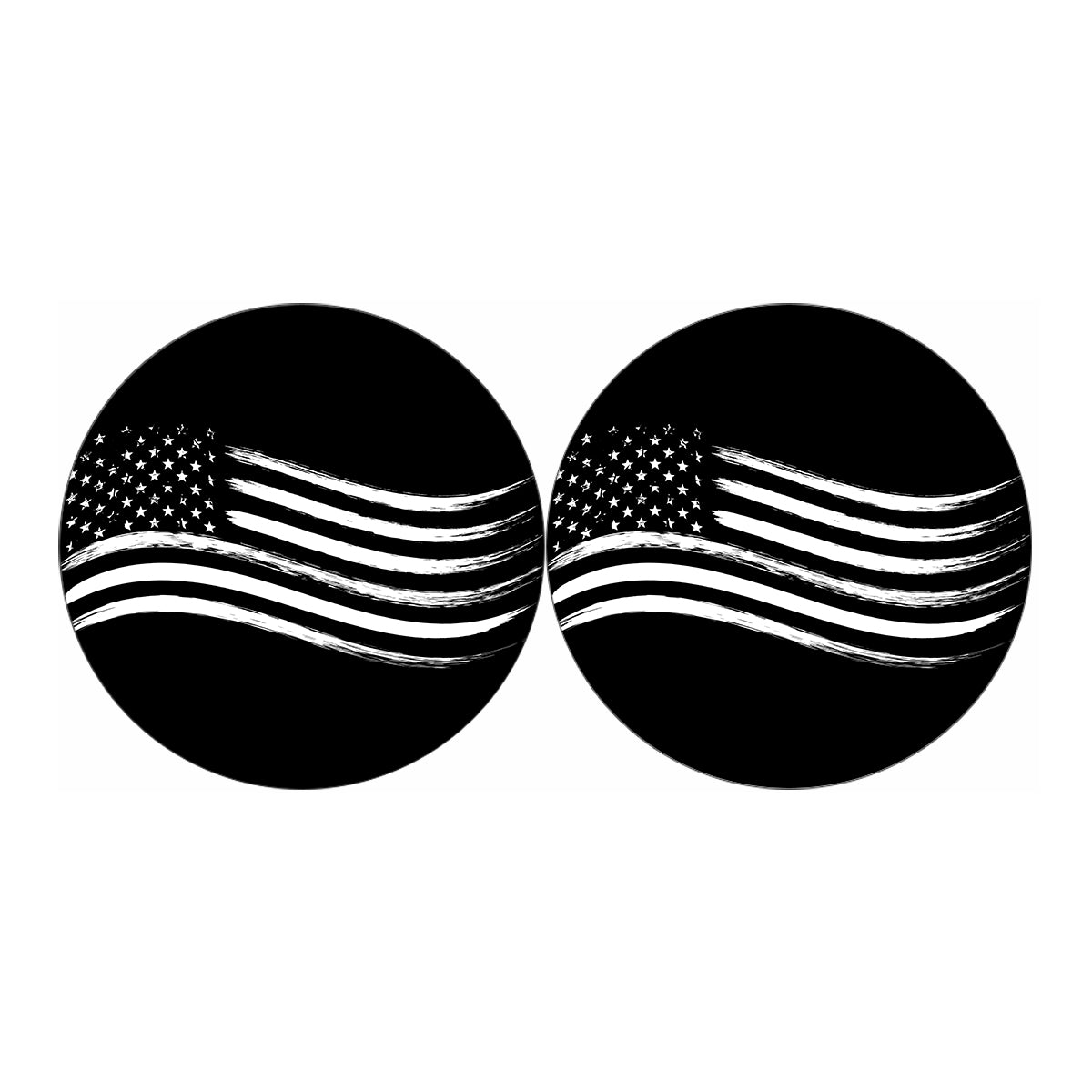 Black And White American Flag Print Car Coasters