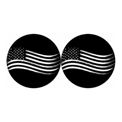 Black And White American Flag Print Car Coasters