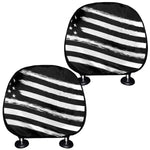 Black And White American Flag Print Car Headrest Covers