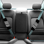Black And White American Flag Print Car Seat Belt Covers