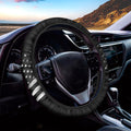 Black And White American Flag Print Car Steering Wheel Cover
